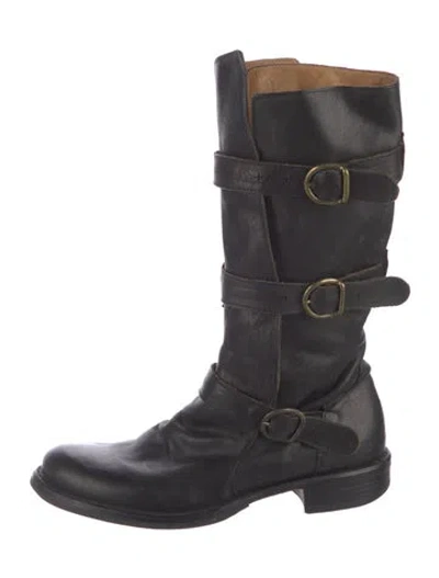 Pre-owned Fiorentini + Baker Leather Moto Boots In Black