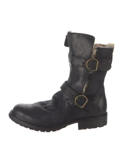 Pre-owned Fiorentini + Baker Leather Moto Boots In Black