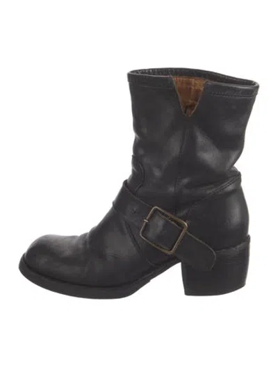 Pre-owned Fiorentini + Baker Leather Moto Boots In Black