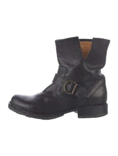 Pre-owned Fiorentini + Baker Leather Moto Boots In Black/blue