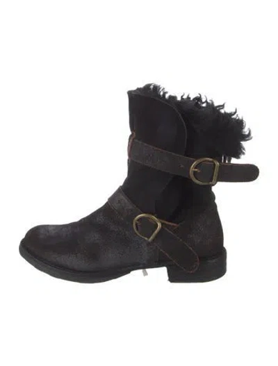 Pre-owned Fiorentini + Baker Leather Moto Boots In Blue