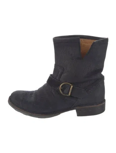 Pre-owned Fiorentini + Baker Leather Moto Boots In Blue