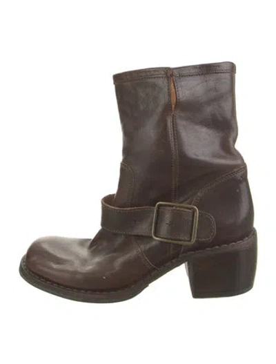 Pre-owned Fiorentini + Baker Leather Moto Boots In Brown