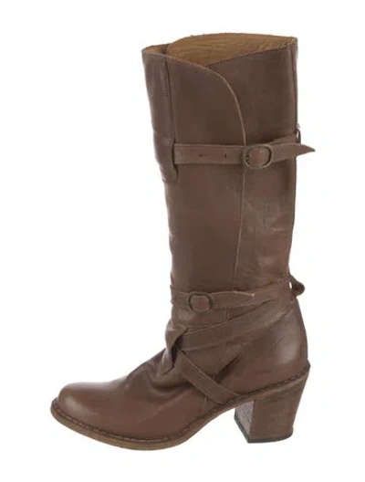 Pre-owned Fiorentini + Baker Leather Moto Boots In Brown