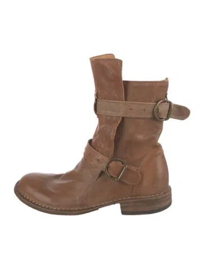 Pre-owned Fiorentini + Baker Leather Moto Boots In Brown