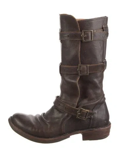 Pre-owned Fiorentini + Baker Leather Moto Boots In Brown