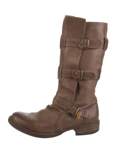 Pre-owned Fiorentini + Baker Leather Moto Boots In Brown