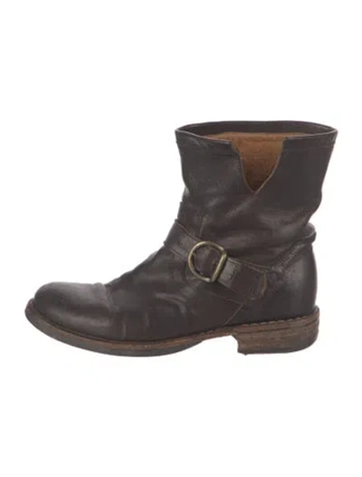 Pre-owned Fiorentini + Baker Leather Moto Boots In Brown