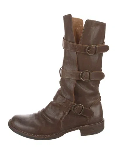 Pre-owned Fiorentini + Baker Leather Moto Boots In Brown
