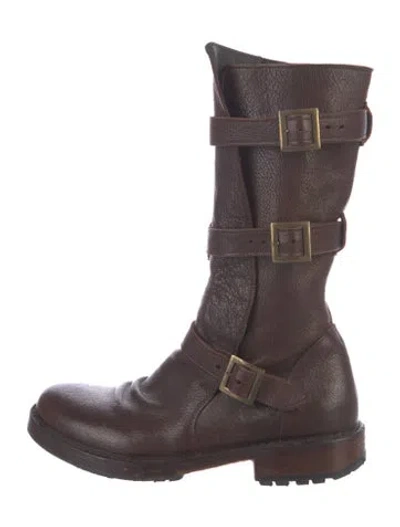 Pre-owned Fiorentini + Baker Leather Moto Boots In Brown
