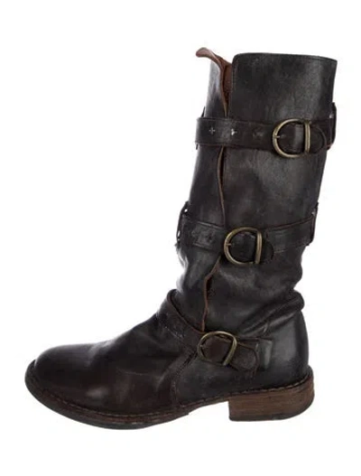 Pre-owned Fiorentini + Baker Leather Moto Boots In Brown