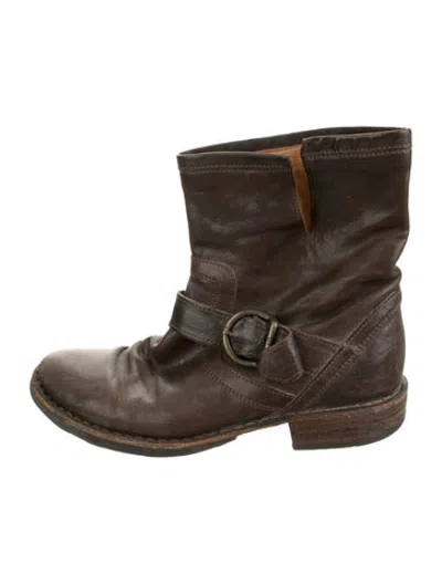 Pre-owned Fiorentini + Baker Leather Moto Boots In Brown