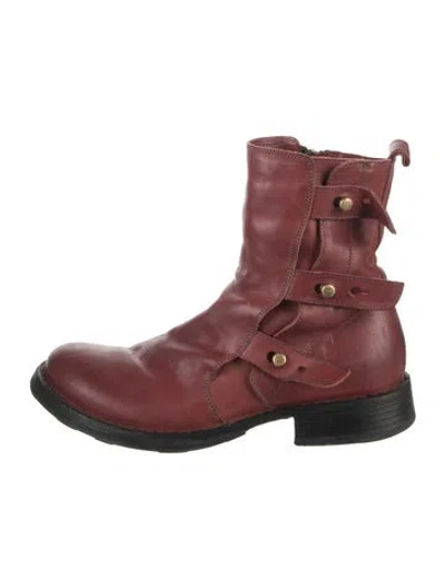 Pre-owned Fiorentini + Baker Leather Moto Boots In Burgundy
