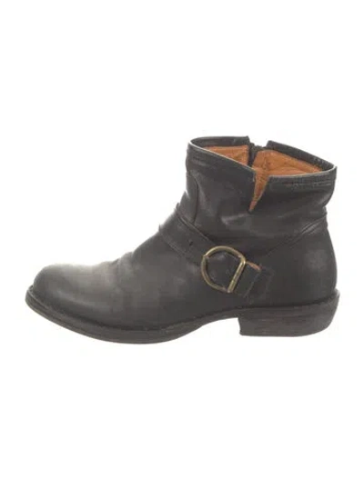 Pre-owned Fiorentini + Baker Leather Moto Boots In Gray