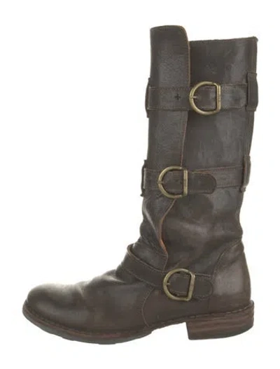 Pre-owned Fiorentini + Baker Leather Moto Boots In Gray