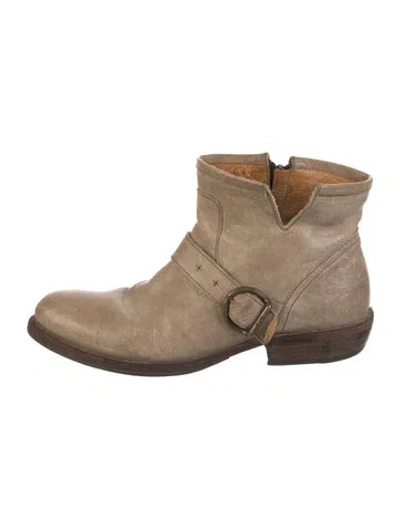 Pre-owned Fiorentini + Baker Leather Moto Boots In Neutral