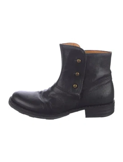 Pre-owned Fiorentini + Baker Leather Studded Accents Moto Boots In Black