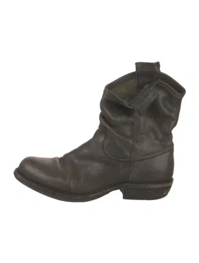 Pre-owned Fiorentini + Baker Leather Western Boots In Green