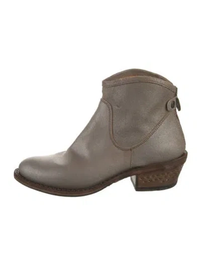 Pre-owned Fiorentini + Baker Leather Western Boots In Silver