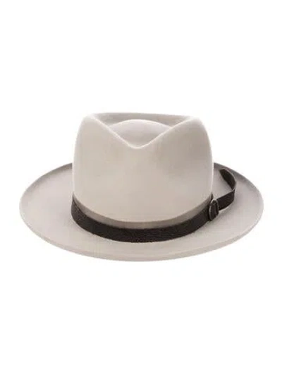 Pre-owned Fiorentini + Baker Solid Fedora Hat In Neutral
