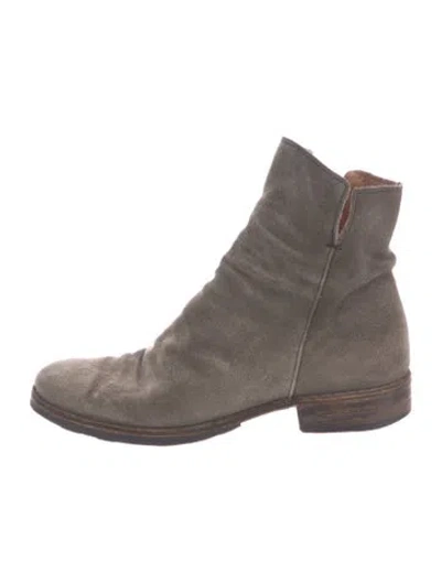 Pre-owned Fiorentini + Baker Suede Combat Boots In Gray