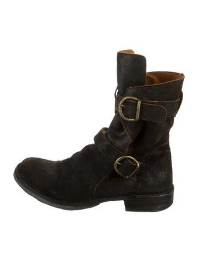 Pre-owned Fiorentini + Baker Suede Moto Boots In Brown