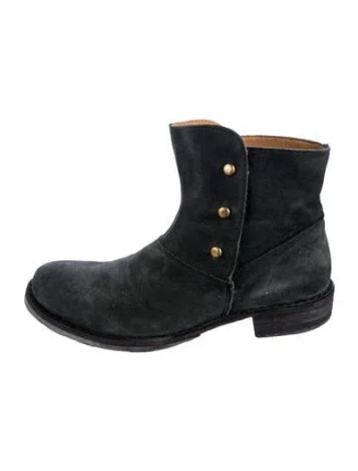 Pre-owned Fiorentini + Baker Suede Moto Boots In Green