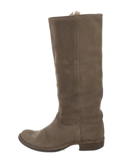 Pre-owned Fiorentini + Baker Suede Riding Boots In Neutral