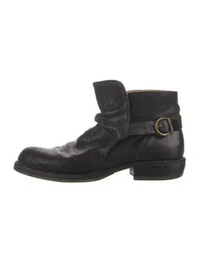 Pre-owned Fiorentini + Baker Vintage Leather Moto Boots In Black
