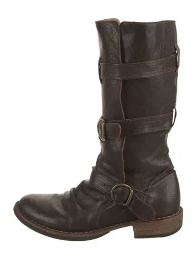 Pre-owned Fiorentini + Baker Vintage Leather Moto Boots In Brown