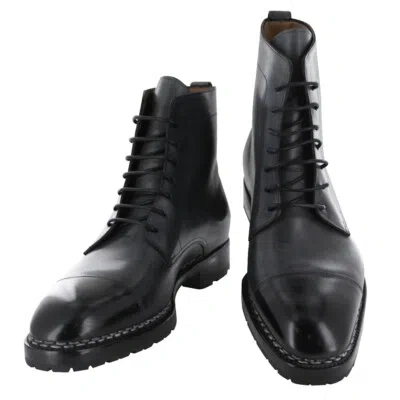 Pre-owned Fiori Di Lusso $2000  Gray Leather Cap Toe Boots - (530)