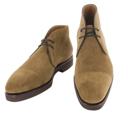 Pre-owned Fiori Di Lusso Caramel Brown Suede Chukka Boots - (56)