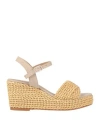 Fiorina Woman Espadrilles Beige Size 10 Synthetic Raffia, Leather In Beige