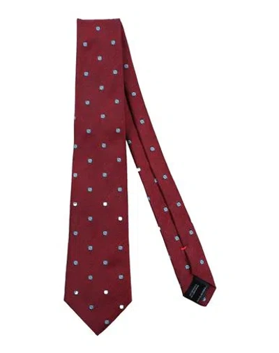 Fiorio Man Ties & Bow Ties Burgundy Size - Silk, Wool In Red