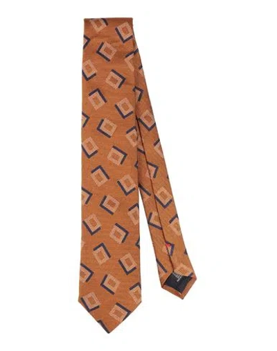 Fiorio Man Ties & Bow Ties Marigold Size - Silk In Yellow
