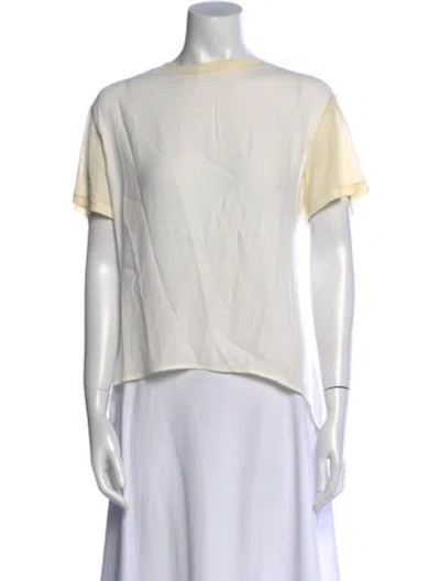 Pre-owned Fiorla Crew Neck Short Sleeve T-shirt In White