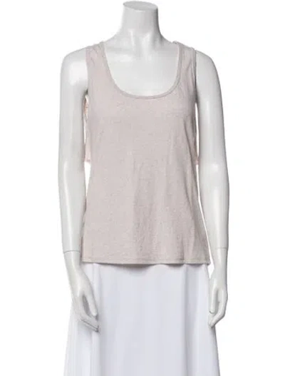 Pre-owned Fiorla Linen Scoop Neck Top In Pink