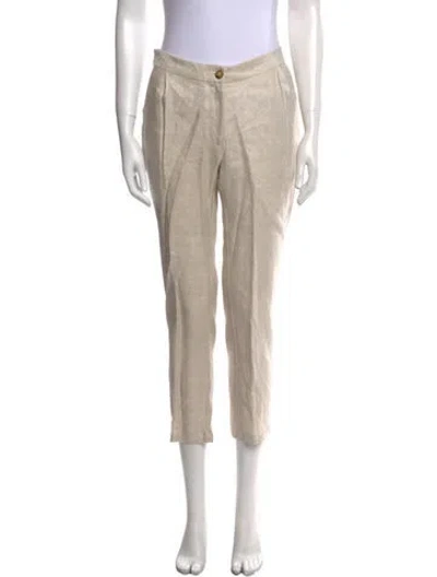 Pre-owned Fiorla Linen Straight Leg Pants W/ Tags In Neutral