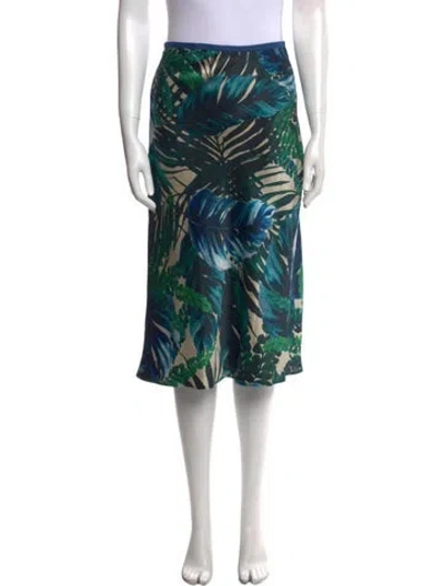 Pre-owned Fiorla Silk Knee-length Skirt In Green