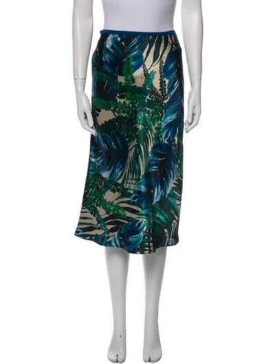 Pre-owned Fiorla Silk Knee-length Skirt In Green