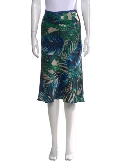 Pre-owned Fiorla Silk Knee-length Skirt In Green