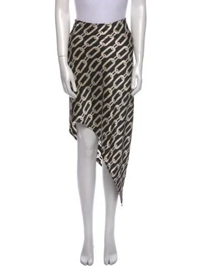 Pre-owned Fiorla Silk Midi Length Skirt W/ Tags In Multi