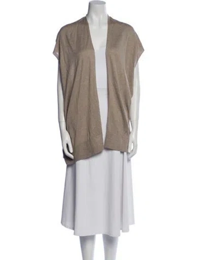 Pre-owned Fiorla Silk Open Front Sweater In Neutral