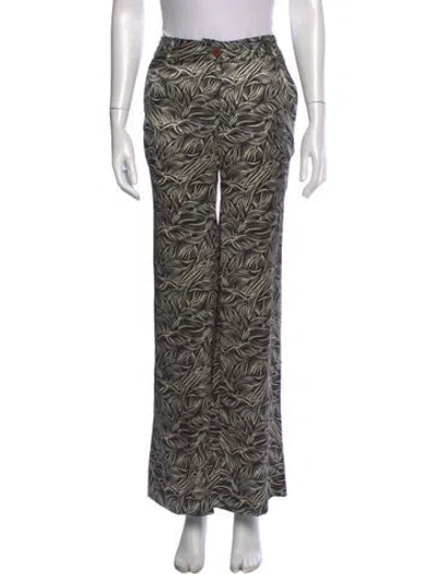 Pre-owned Fiorla Silk Wide Leg Pants In Multi