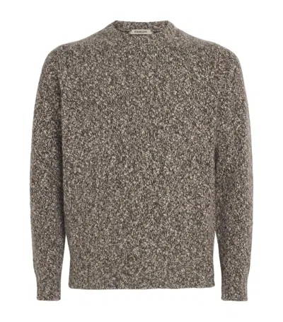 Fioroni Cashmere Cashmere Bouclé Crew-neck Sweater In Gray