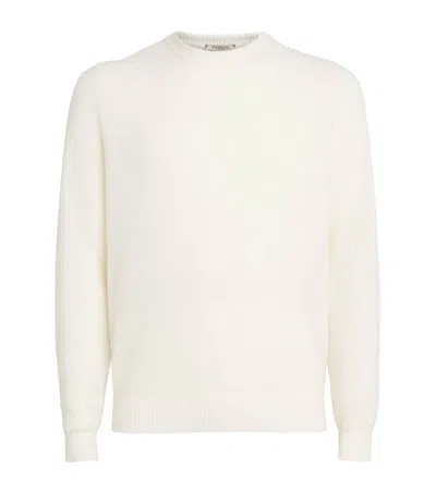 Fioroni Cashmere Cashmere Crew-neck Sweater In Ivory