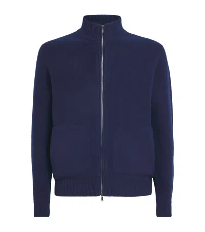 Fioroni Cashmere Cashmere Half-zip Sweater In Navy