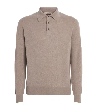 Fioroni Cashmere Cashmere Long-sleeve Polo Shirt In Neutral