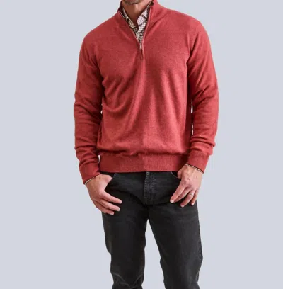 Fioroni Cashmere Cashmere Quarter-zip Sweater In Peonia In Pink