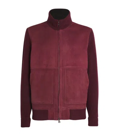 Fioroni Cashmere Cashmere Shearling Hybrid Jacket In Burgundy